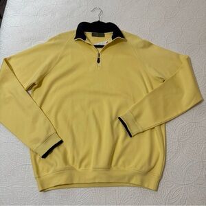 Peru Unlimited Mens 100% Pima Jersey Cotton Half Zip Sweater Sweatshirt Yellow L